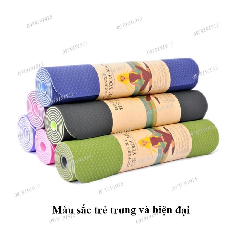 THẢM TẬP YOGA , THẢM TẬP GYM TPE CAO CẤP 2 LỚP 6MM GIAO MÀU NGẪU NHIÊN