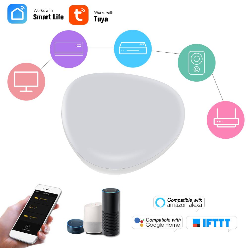 WiFi-IR Remote IR Control Hub Wi-Fi Enabled Infrared Universal Remote Controller For Air Conditioner TV Set Top Box Using Tuya Smart Life APP Compatible with Alexa Google Home Voice Control