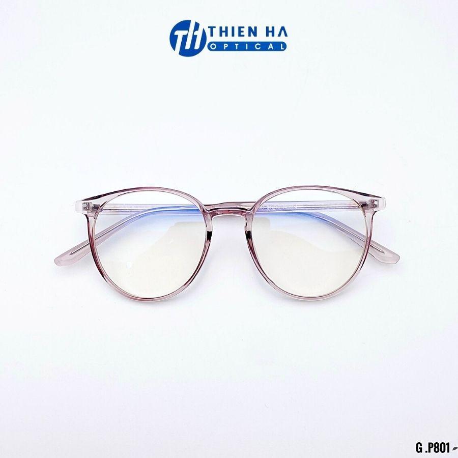 Gọng kính tròn nữ Thiên Hà Optical form tròn chất liệu nhựa Tr90 bền nhẹ càng cốt thép màu sắc kính thời trang P801