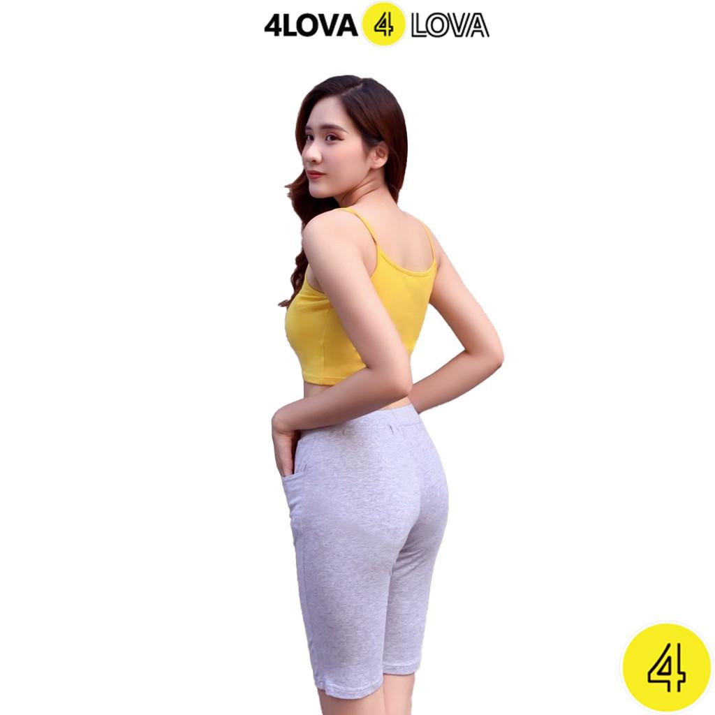 Áo croptop hai dây dáng ôm 4LOVA chất cotton mềm mại nhiều màu sắc trẻ trung (không đệm)