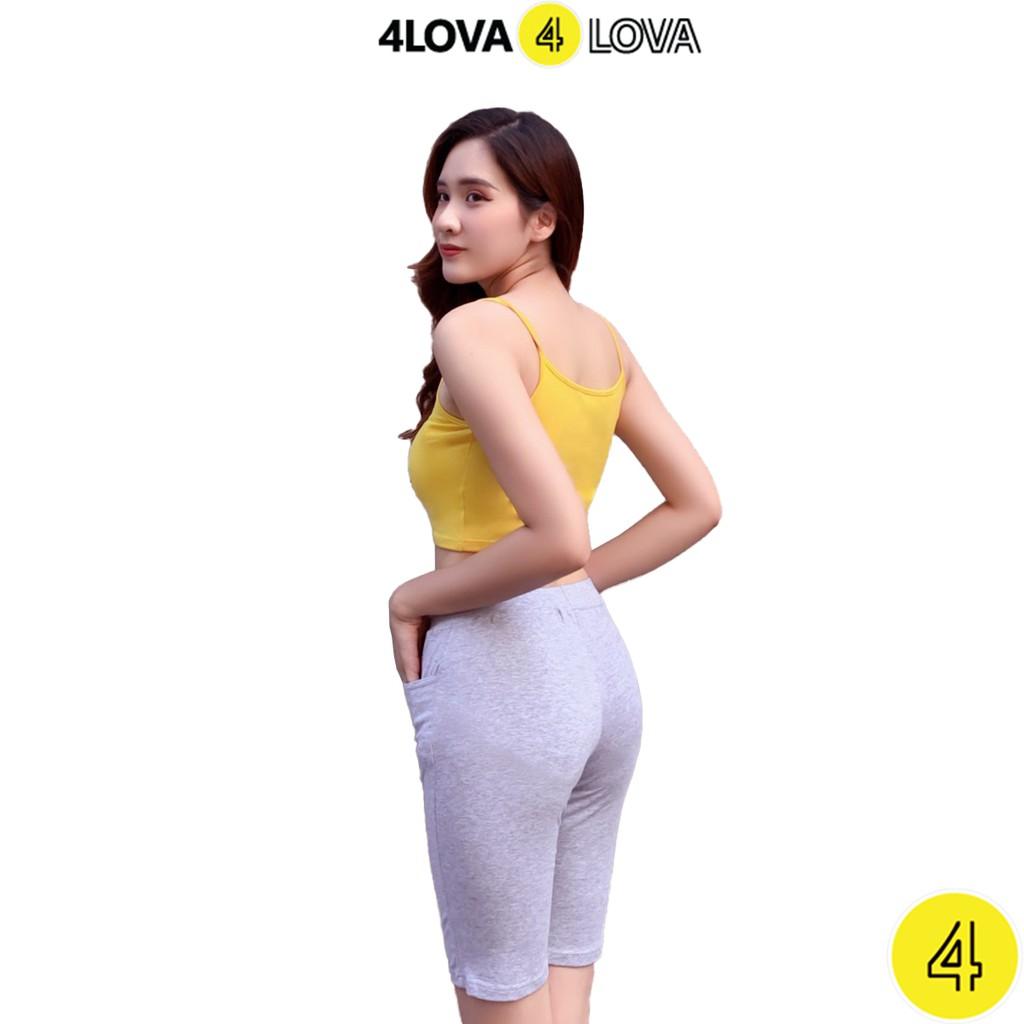 Áo croptop hai dây dáng ôm 4LOVA vải cotton mịn co giãn thoáng mát