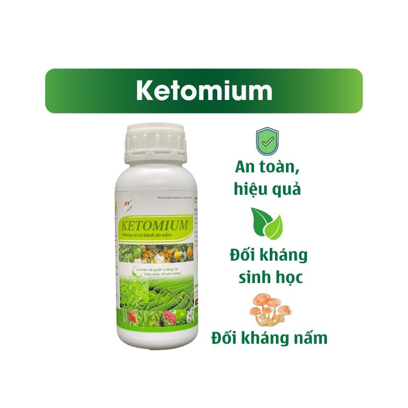 Chế Phẩm Trị Nấm Cho Ớt Cà Chua Rau Sạch AT Ketomium 500ml Phòng Trị Thán Thư, Thối Rễ, Sương Mai, Phấn Trắng Thối Quả