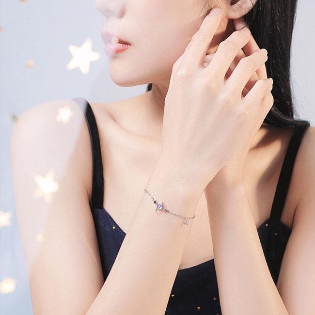 XiaoboACC Korean Fashion INS Moonstone Planet Aurora Bracelet 15CM+3.0CM