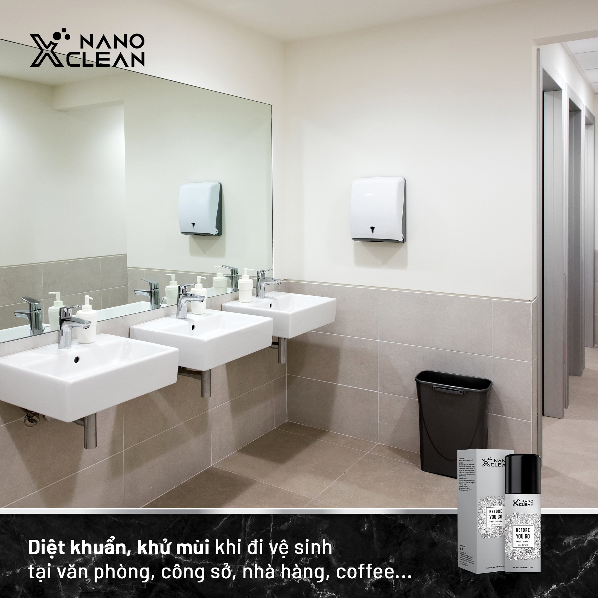 CHAI XỊT DIỆT KHUẨN KHỬ MÙI TOILET NHÀ VỆ SINH-NANO XCLEAN FOR TOILET SPRAY 40ML-NANO BẠC AHT CORP