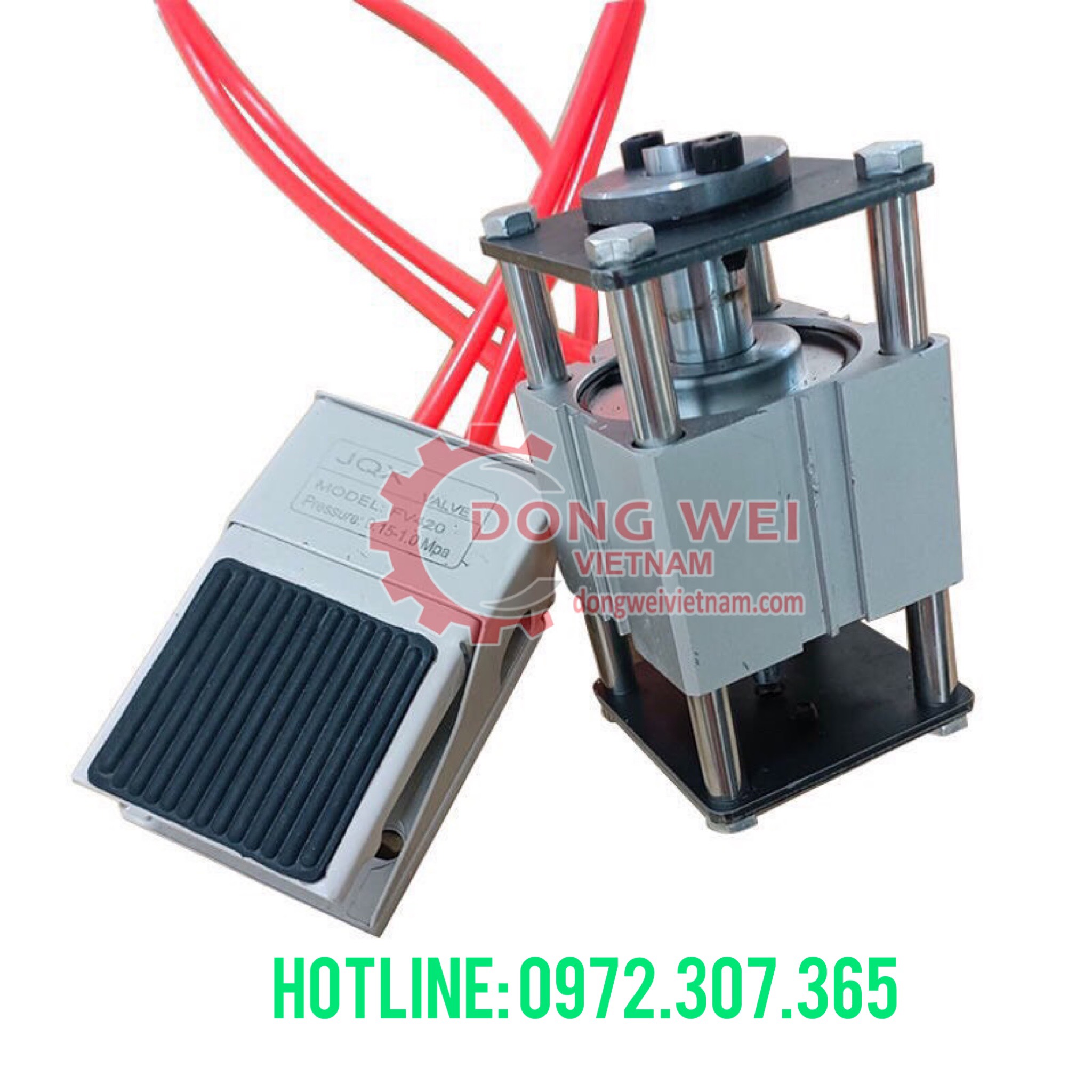 Máy đột dập che lỗ cam, lỗ vít 2 đầu . Máy dập nẹp, máy dập chỉ, máy dập nẹp nhựa bằng hơi áp lực, nhỏ gọn dễ sử dụng