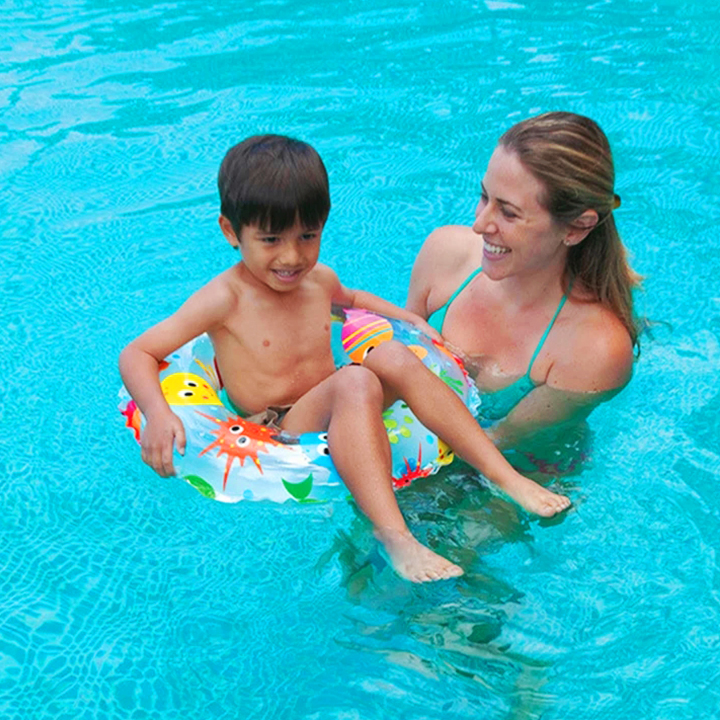 Phao bơi cao cấp cho bé 5-10 tuổi chất PVC dày đẹp trong suốt đường kính 61cm với nhiều họa tiết vui nhộn  - PB004