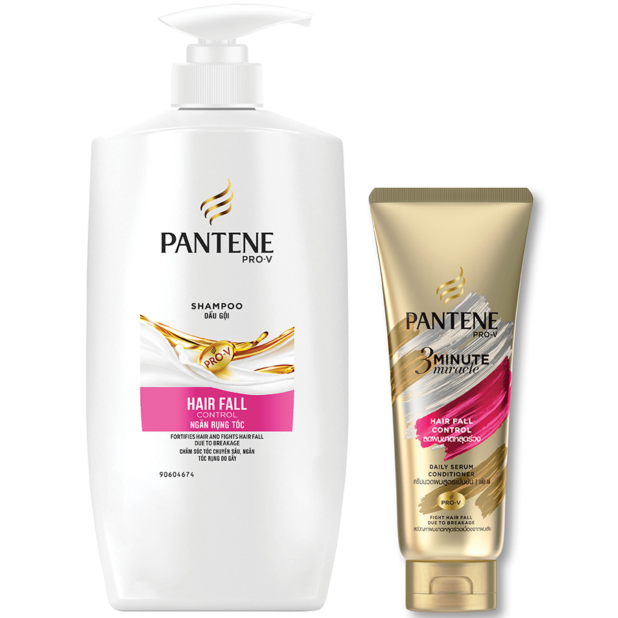 Dầu gội Pantene ngăn rụng tóc 900ml tặng 1 Dầu Xả Pantene 3 PDK 150ml (loại ngẫu nhiên)