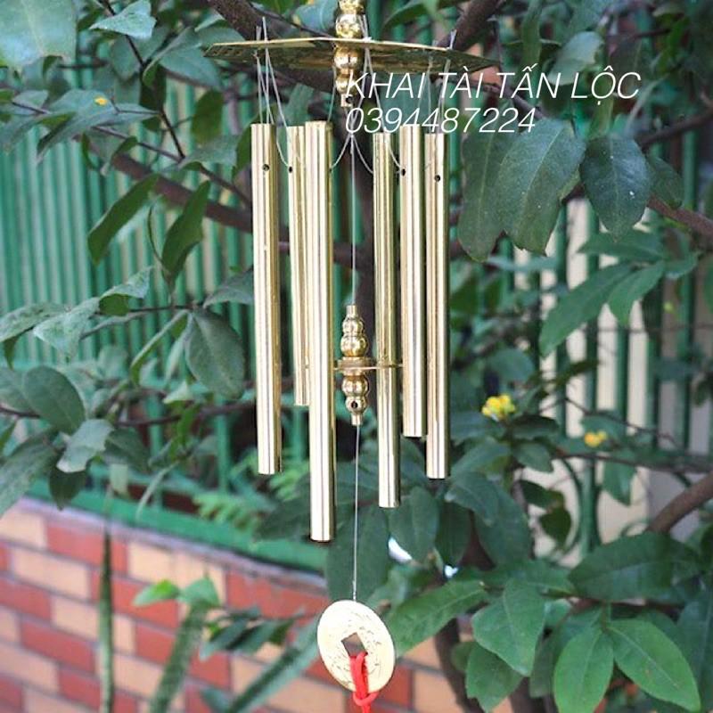 Chuông gió bát quái phong thủy 6 thang đồng chiêu tài hoá sát