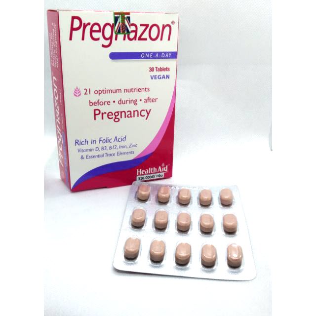 Viên Uống HealthAid PREGNAZON Bổ Sung Dinh Dưỡng Cho Mẹ Bầu Để Bé Khoẻ Mạnh (Hộp 30 viên)