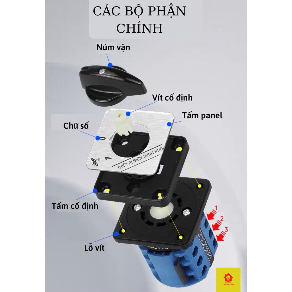 Công tắc Chuyển Mạch Volt và Ampe 7 vị trí Morele, công tắc chuyển mạch ampe 4 vị trí LW28-20A, xoay vôn