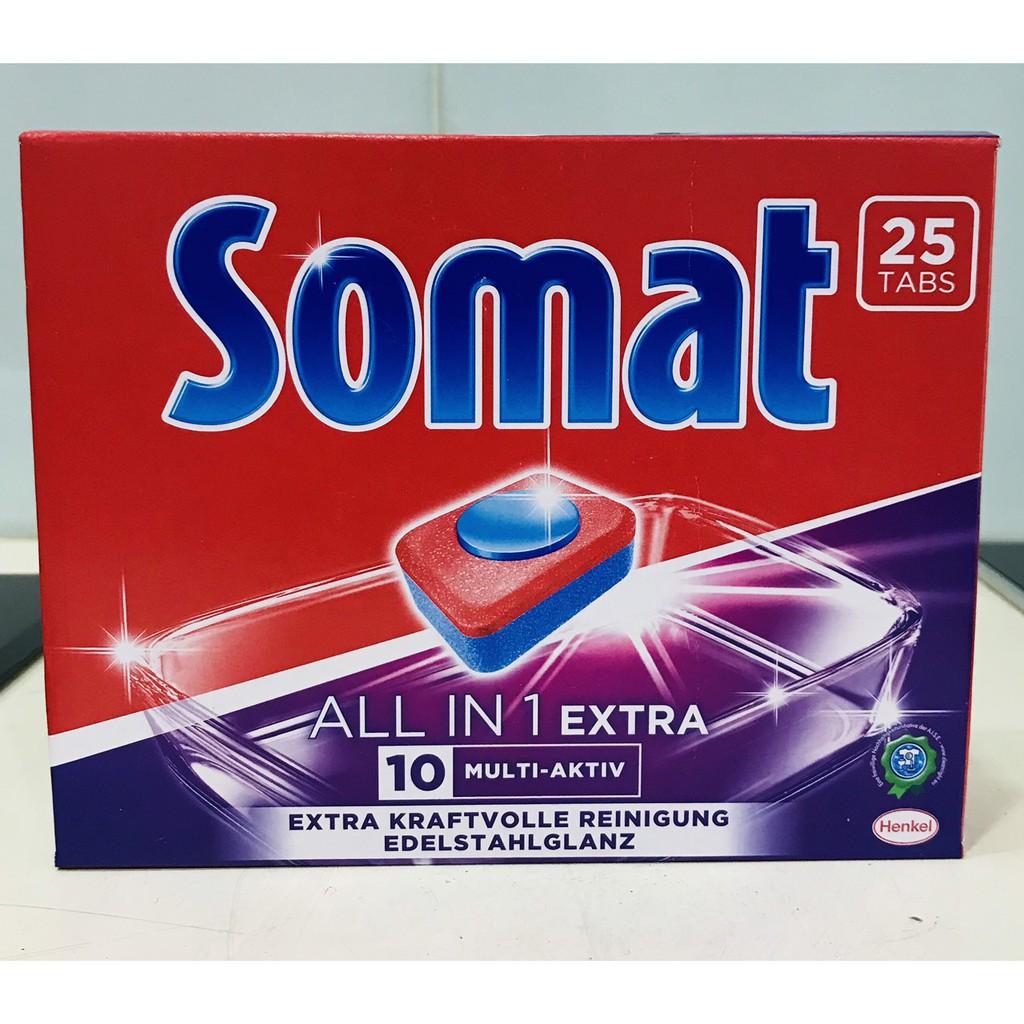 Combo 2 hộp Viên rửa bát Somat All-in-1 Extra 25 viên