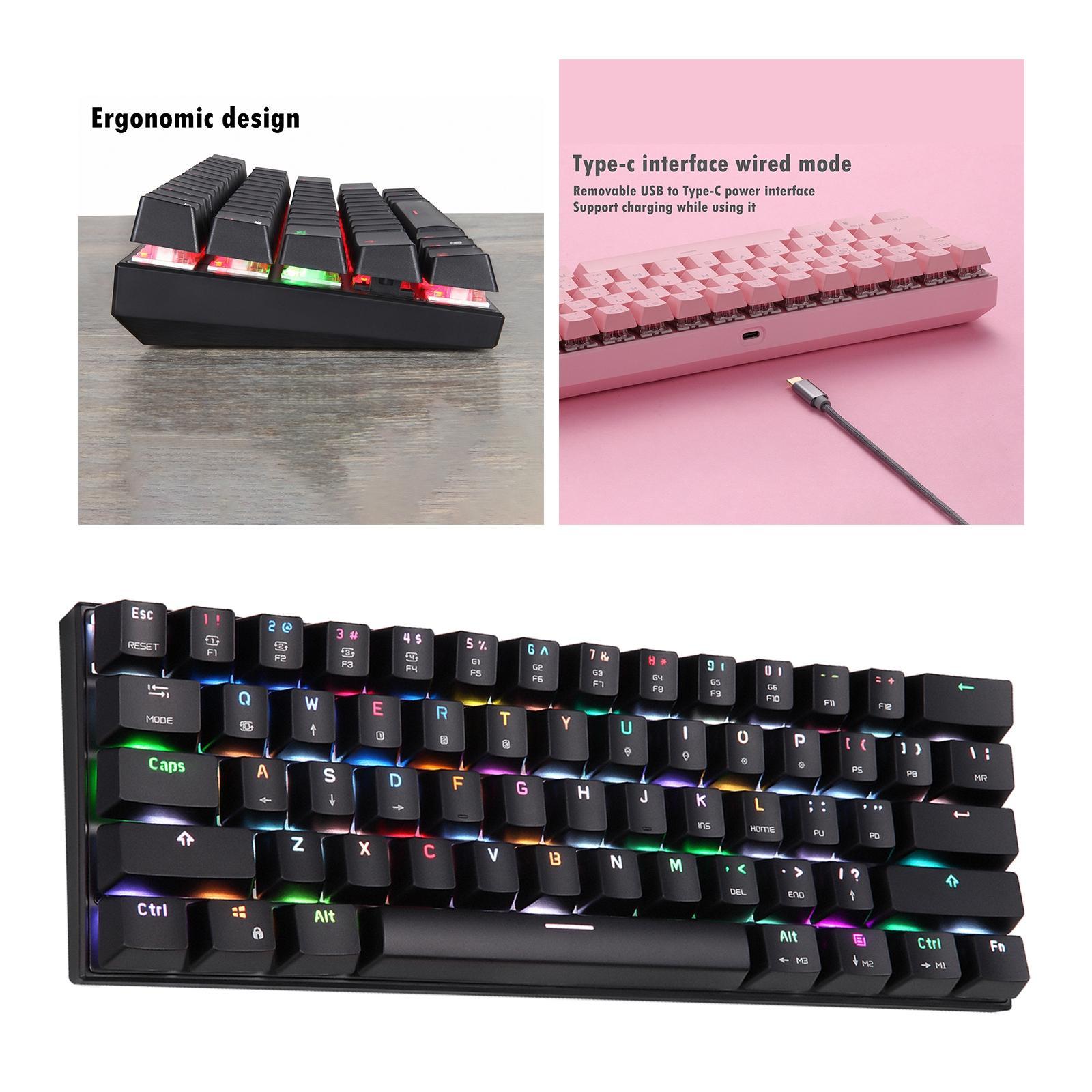 Mechanical Keyboard 61 Key ABS Plasic Classic Durable for Laptop Computer