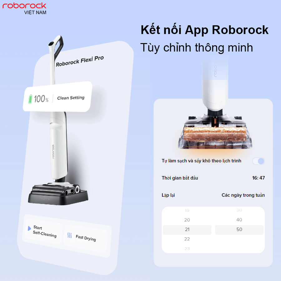 Máy hút bụi lau nhà Roborock Flexi Pro – Hàng Chính Hãng
