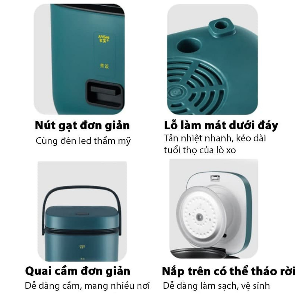 Nồi Cơm Điện Mini Đa Năng JIASHI 1.2L Hàng Nội Địa Cao Cấp (Nấu Cháo, Chưng, Hấp,...) - HÀNG CHÍNH HÃNG MINIIN