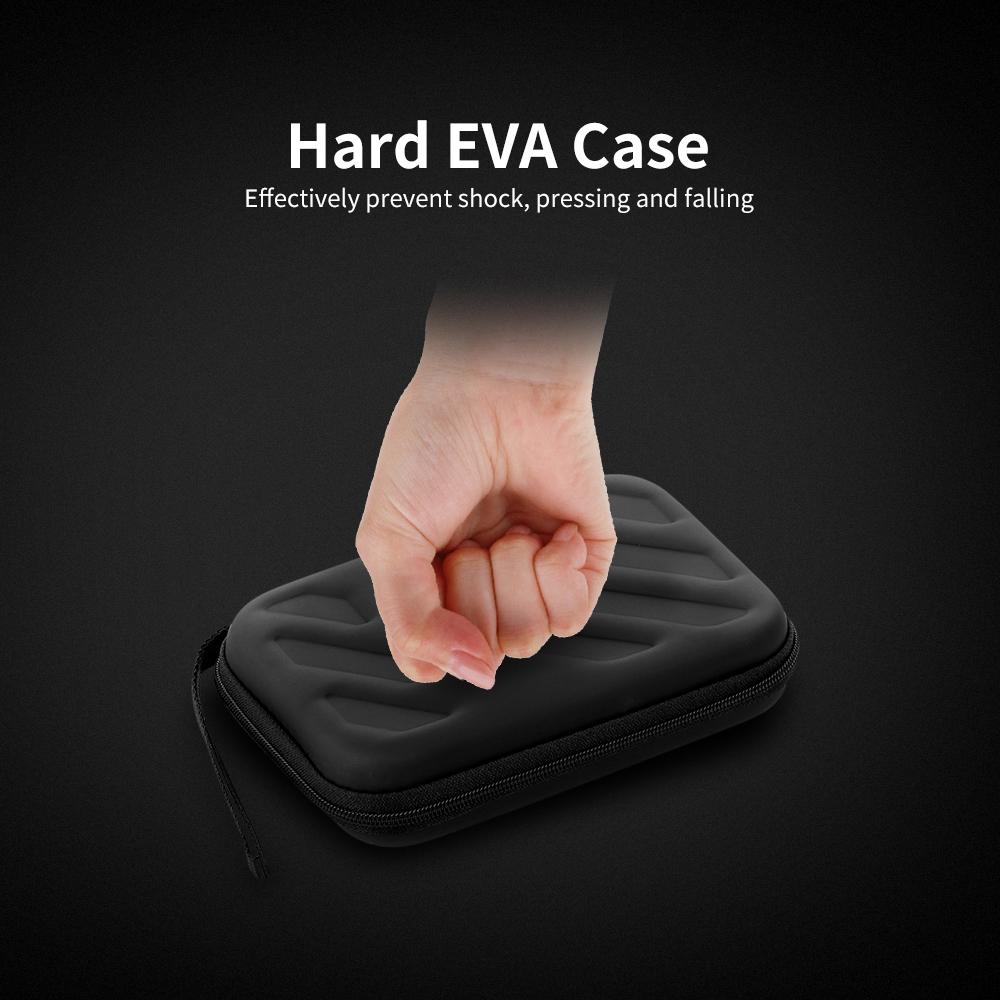 External Hard Drive Disk Case Shockproof EVA Case 2.5in HDD with Mesh Pocket and Soft Inner Fabric Carrying Case for