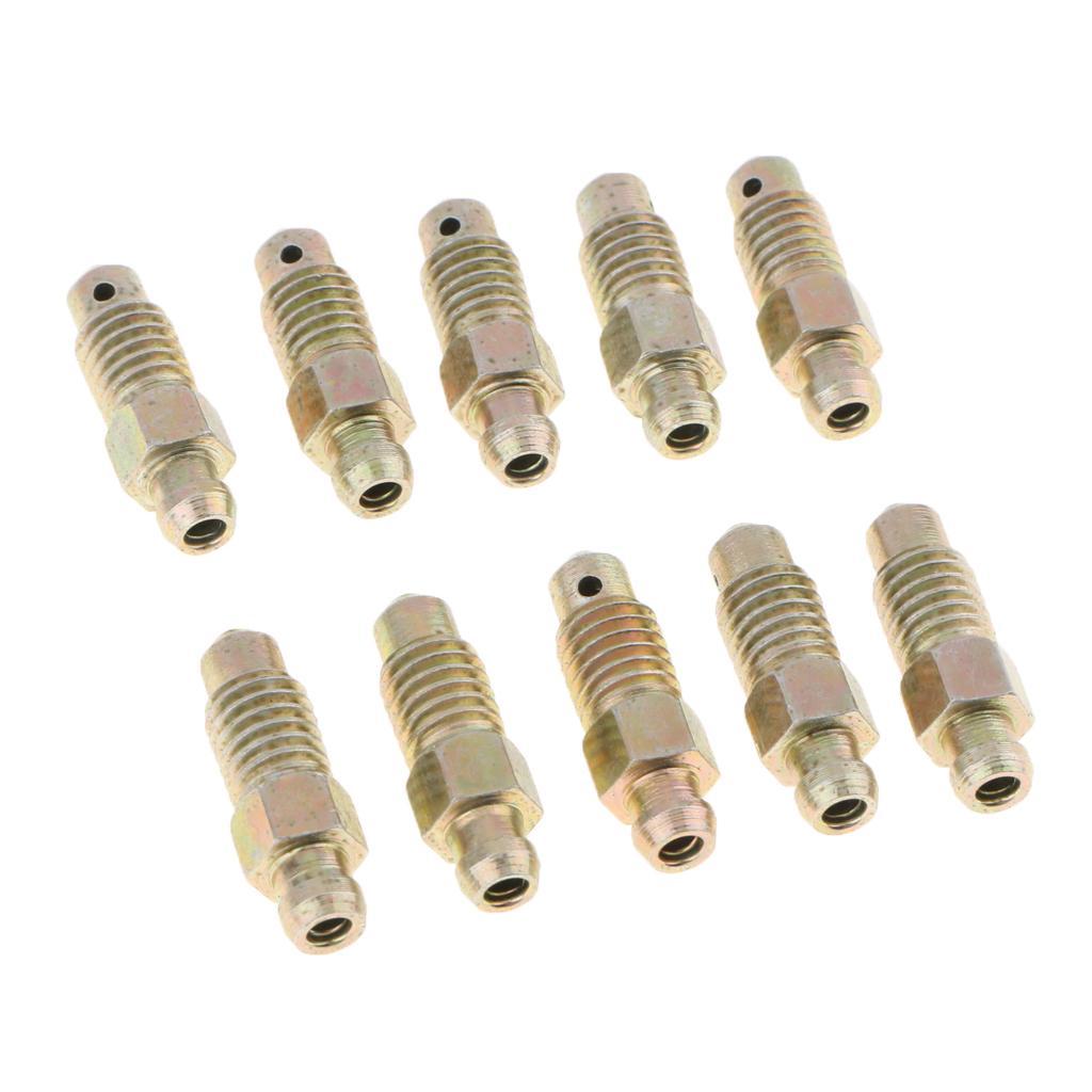 10 Pieces Car Front and Rear 25mm Brake Bleeder Screws M8*1.25mm