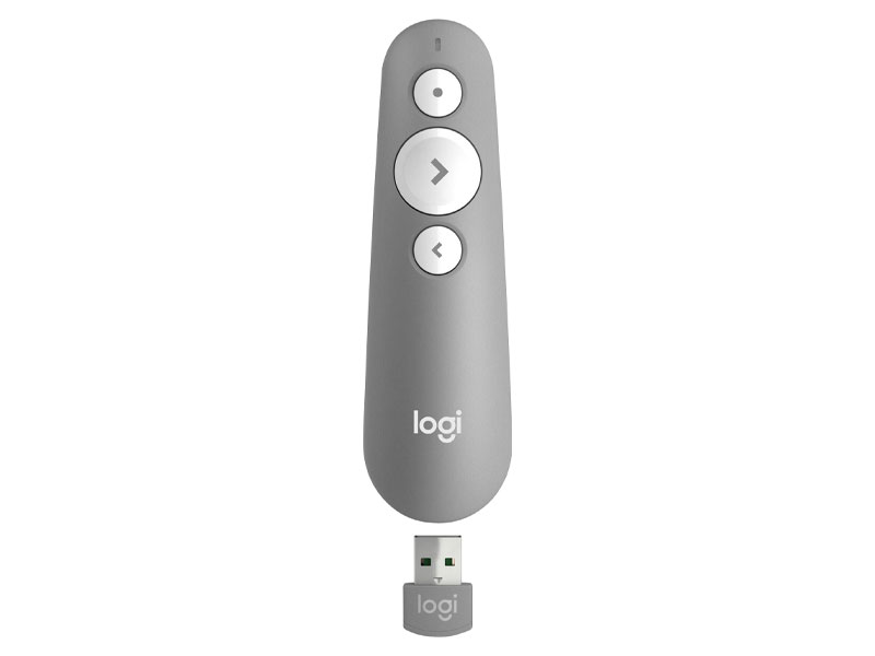 Bút trình chiếu Logitech R500S Bluetooth / Usb 2.4 GHz, con trỏ Laser 20m - Hàng Chính Hãng