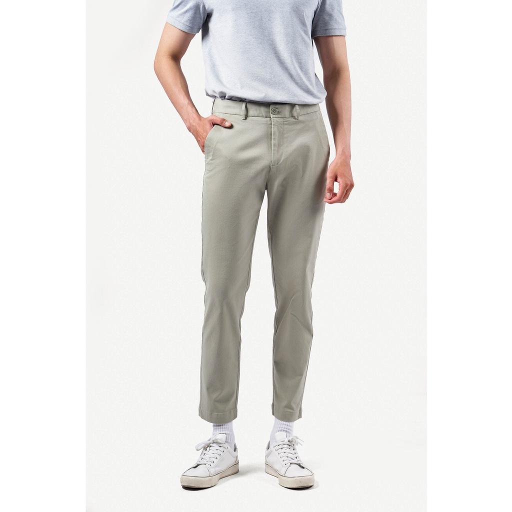 QUẦN KAKI NAM TWILL TRƠN FORM SLIM CROP - 10F22PCA023 | LASTORE MENSWEAR