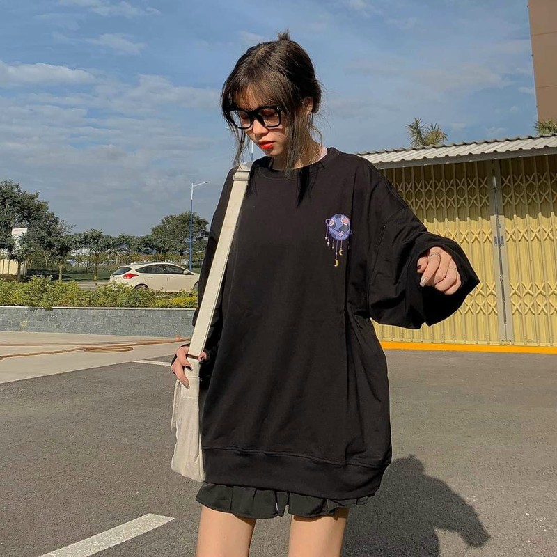 Áo sweater, áo hoodie, áo sweater nam, áo sweater nữ, áo sweater nam nữ đều mặc được, áo chui đầu, áo sweater in quả địa cầu