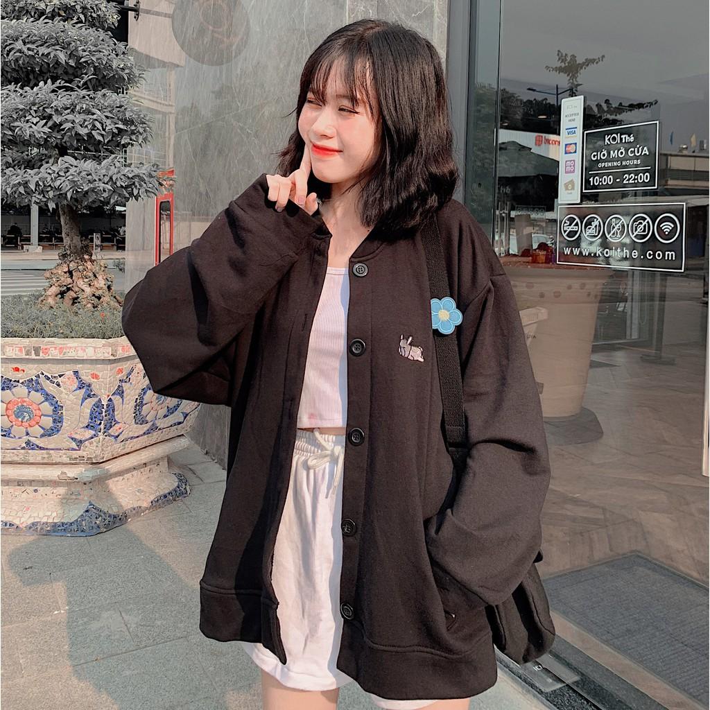 Áo Khoác Nỉ Form Rộng Bomber PUPPY Ulzzang