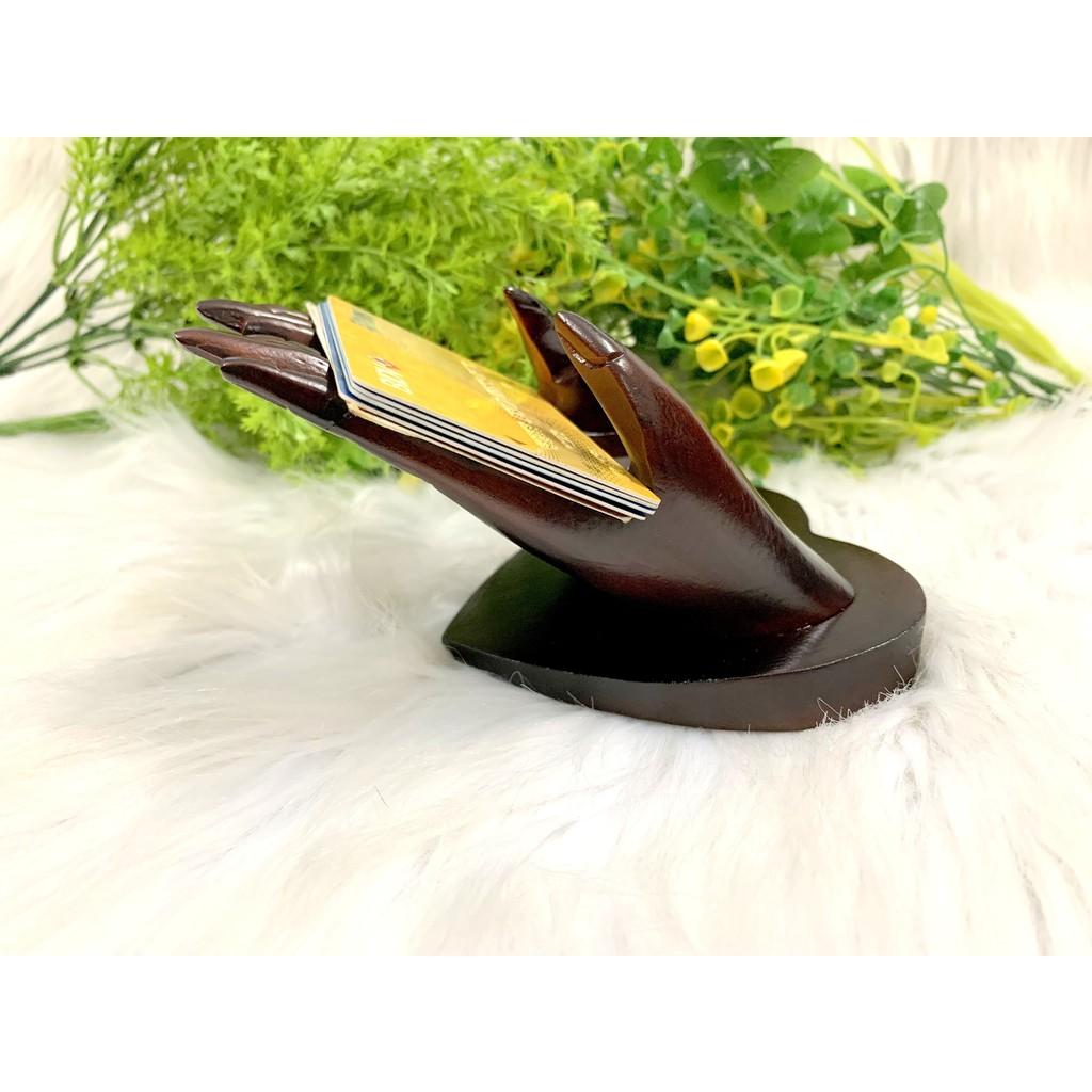 Bàn Tay để thẻ card , thẻ visit bằng gỗ xưa