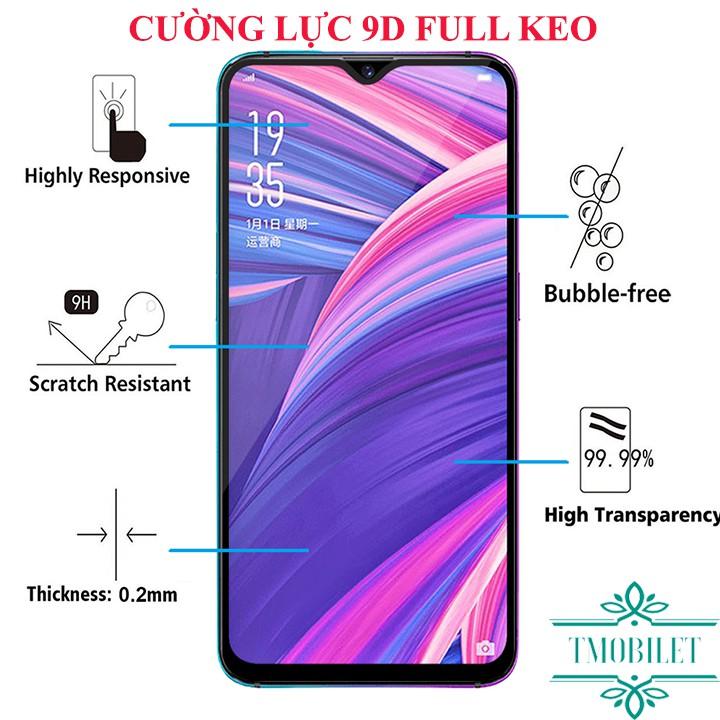 Kính Cường Lực Dành Cho Điện Thoại OPPO 9D Full Màn A3s A5s A7 F9 F11 F11 Pro K3 A5 A9 2020 A11 A12 A31 A52 A91 A92 Reno2 2F 2Z Reno3 Reno4