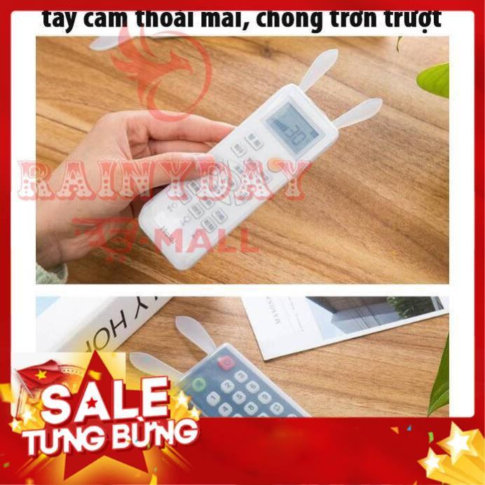 Vỏ bọc điều khiển tivi túi bao silicon tai thỏ remote điều hòa máy lạnh tv chống bụi [ Bộ 2 ] .......