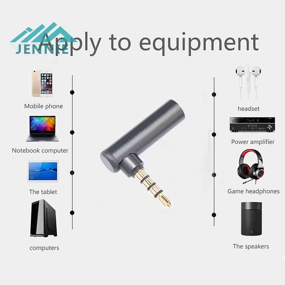 Đầu Nối Jack 3.5Mm Bẻ Góc 90 Độ Bằng Hợp Kim Nhôm Chuyên Dụng