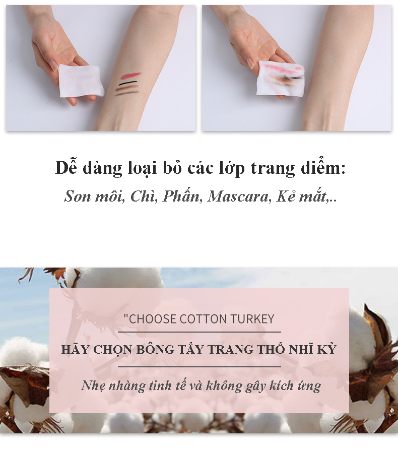 Combo Bông tẩy trang IPEK 150 Miếng (Thổ Nhĩ Kì)