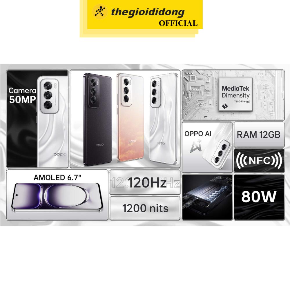 Điện thoại OPPO Reno12 5G 12GB/512GB - Hàng Chính Hãng
