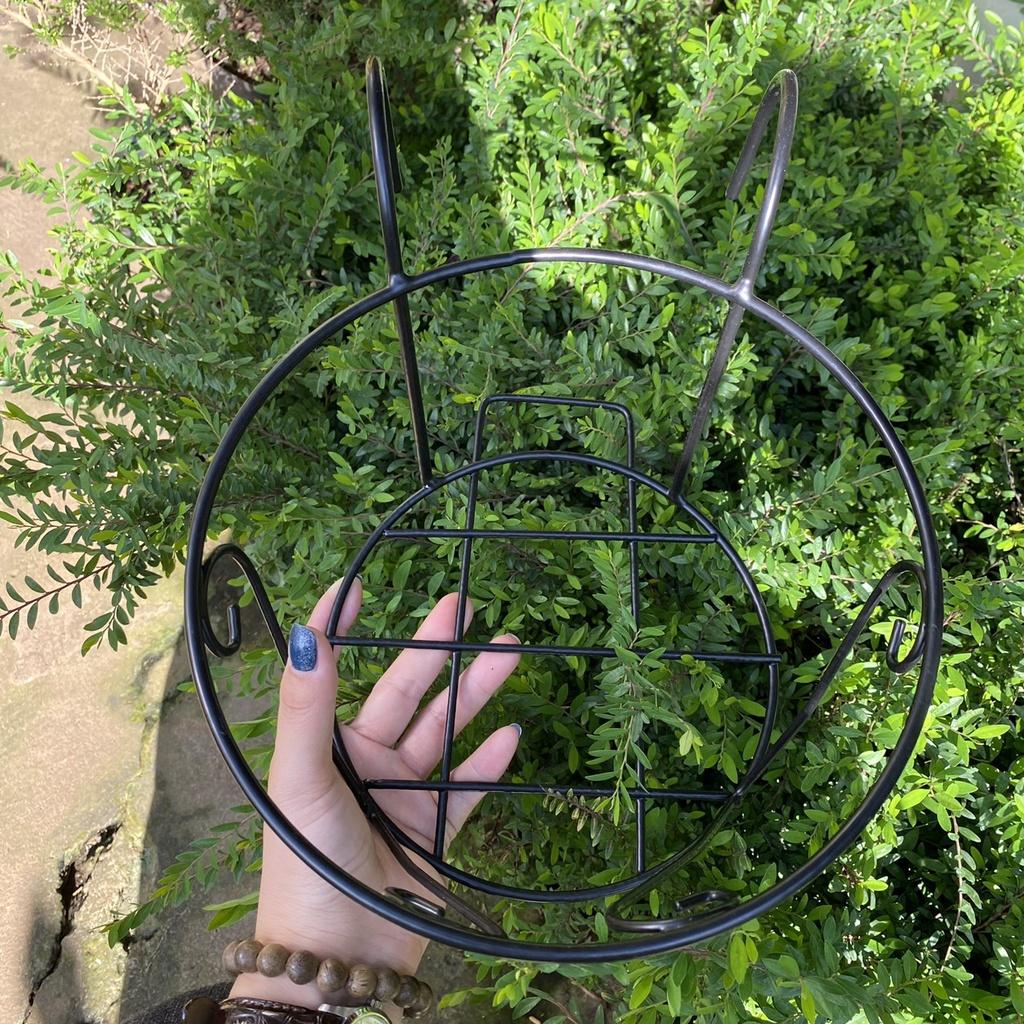 Giỏ sắt treo chậu hoa ban công 18*22cm - đường kính móc 8cm