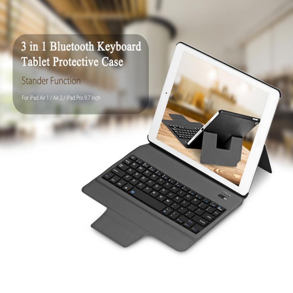 Portable Bluetooth Keyboard Stand Cover Holder Case for iPad 9.7inch Tablet