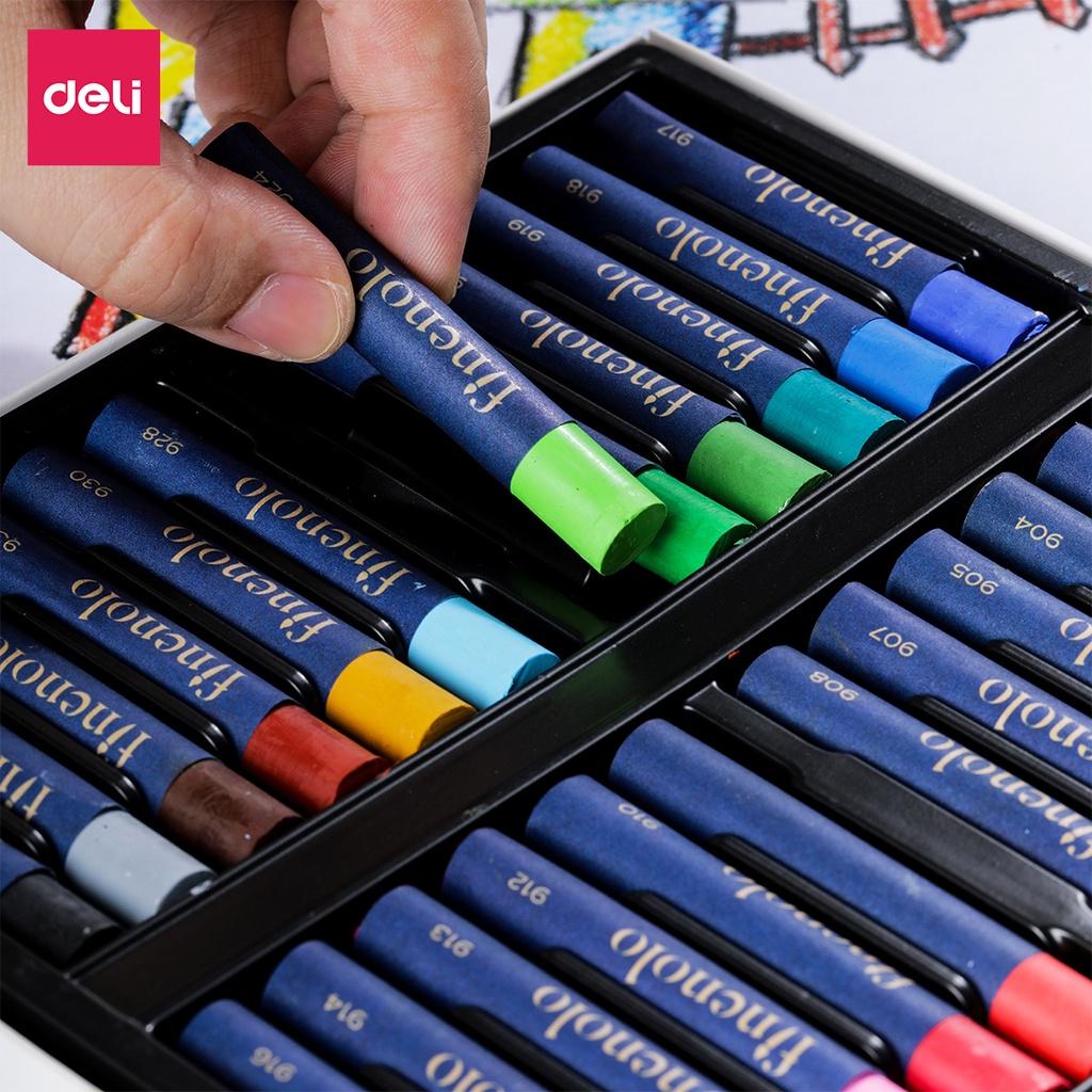 Bút Màu Sáp Dầu Chuyên Nghiệp Oil Pastels Phiên Bản Cao Cấp Finenolo Vẽ Tranh Tô Màu Học Sinh Deli - Hộp Giấy Hiện Đại Chất Mềm Mịn - EC212 