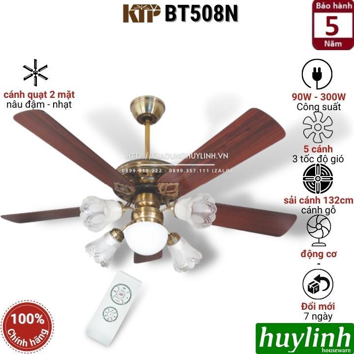 Quạt trần đèn cánh gỗ Kim Thuận Phong KTP BT508N - Hàng chính hãng