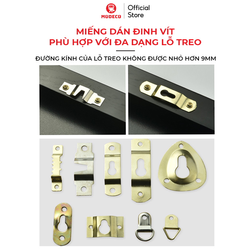 Móc Dán Tường Treo Tranh Siêu Dính Modeco - Khung Ảnh, Đồng Hồ, Đồ Decor Đa Năng - Không Cần Khoan Đục