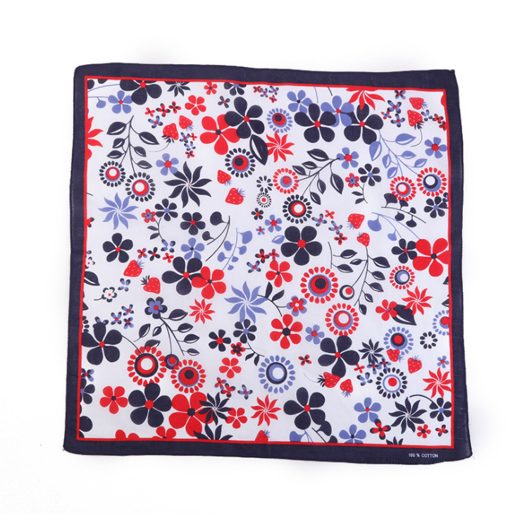 Khăn Bandana phong cách Vintage dễ thương 54x54cm - BDN06.12 hoa 5 cánh