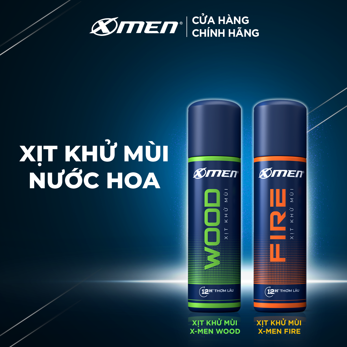 Combo 2 Xịt khử mùi X-men Wood 140ml/chai