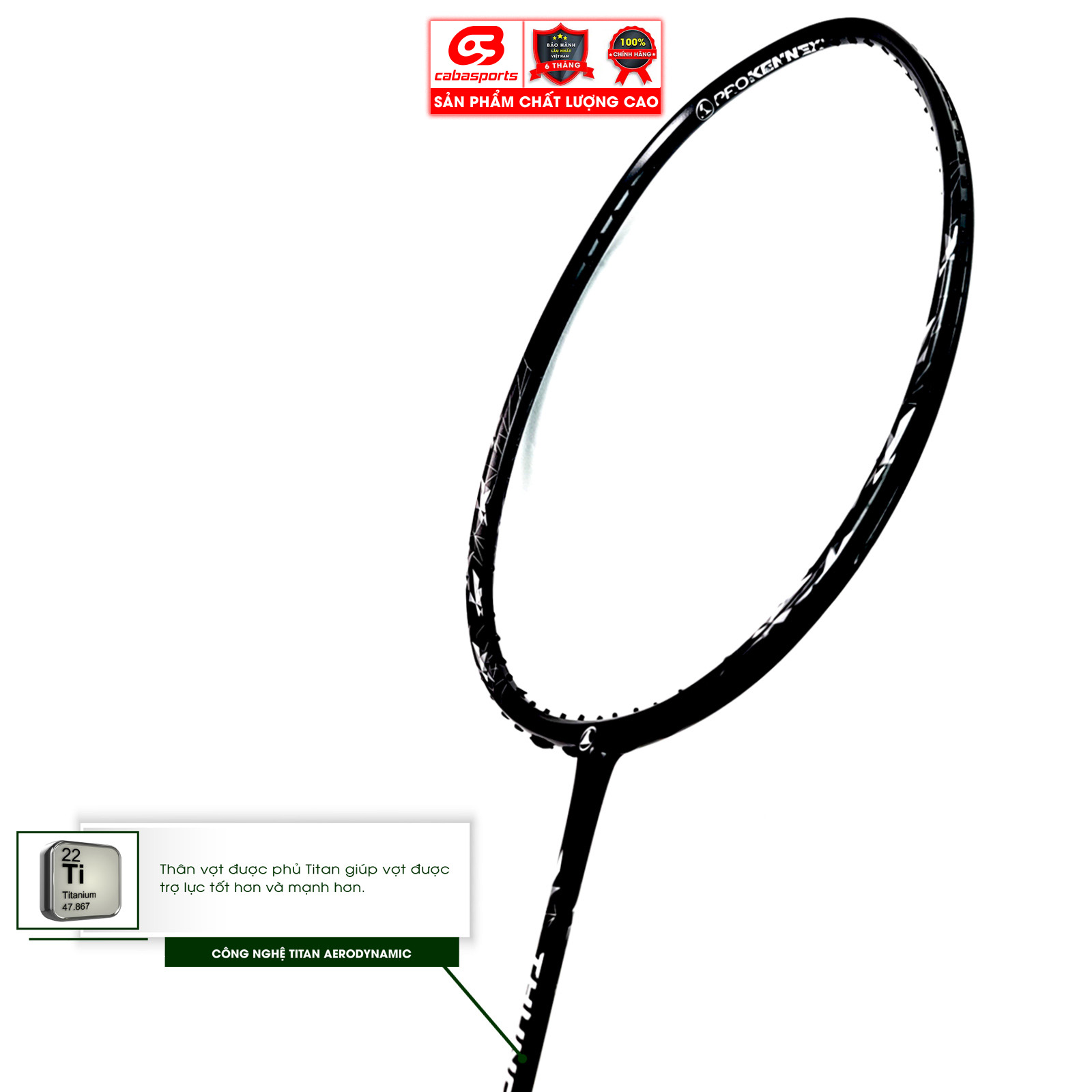VỢT CẦU LÔNG PROKENNEX THUNDER 7003 CHẤT LƯỢNG CHÍNH HÃNG ĐÃ ĐAN LƯỚI TRỢ LỰC - Tặng kèm quấn cán và túi vải Cabasports