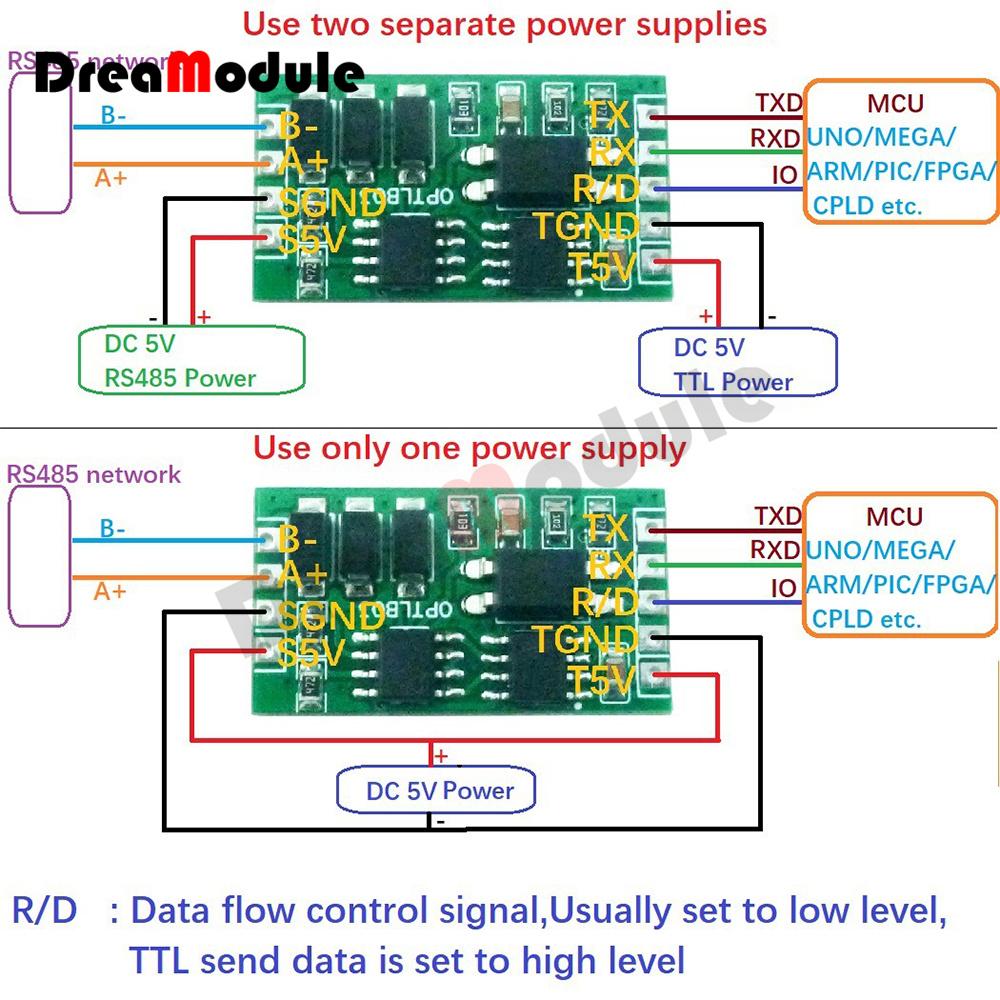 Công Nghiệp RS485 To TTL232 UART Bị Cô Lập Giao Tiếp Chống Sét Mô Đun Cho RS485 TO TTL PLC Công Nghiệp Thiết Bị Điều Khiển