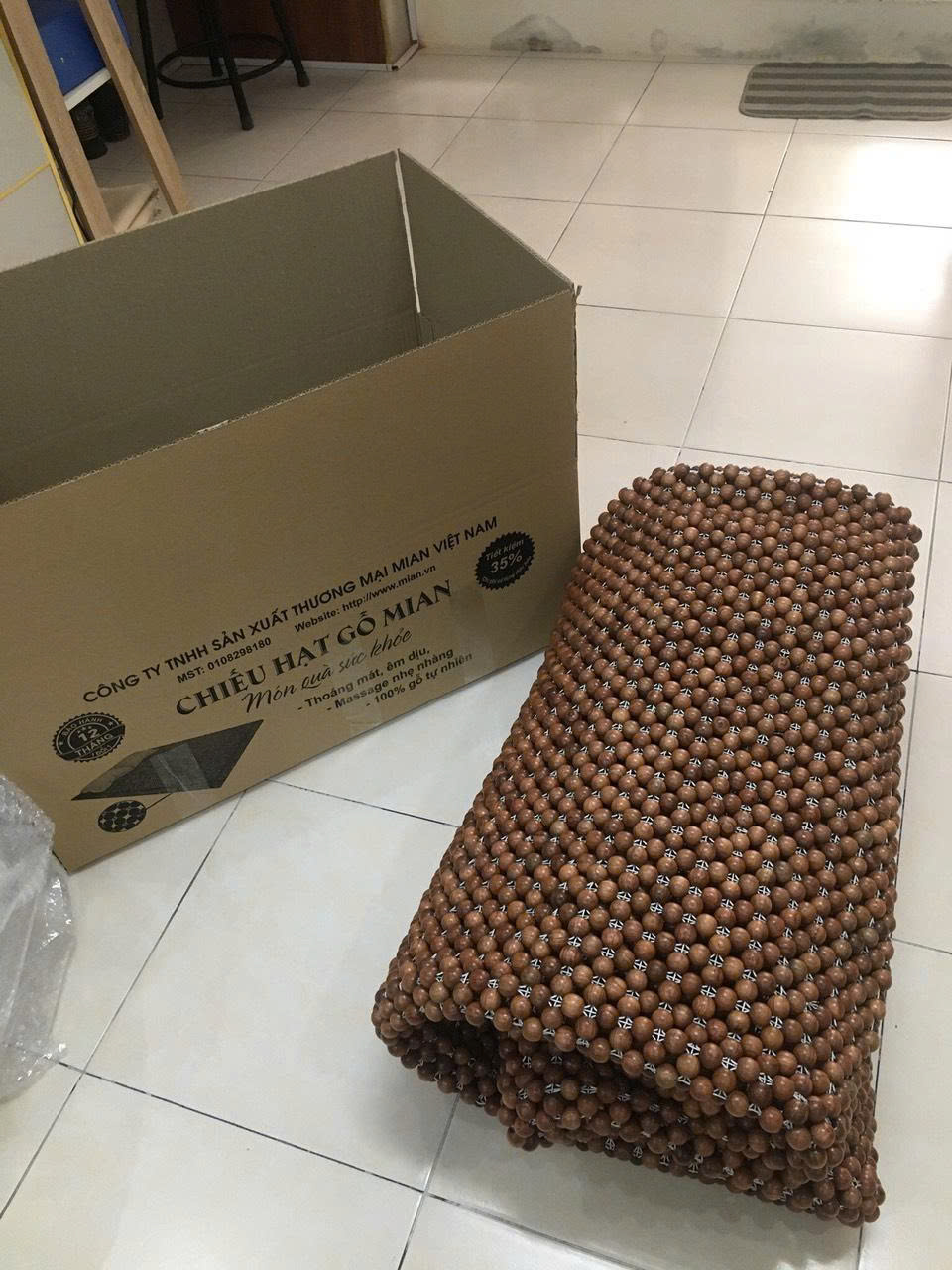 Chiếu Hạt Gỗ Hương Cao Cấp - Kích Thước 2,2mx2m hạt 1.6cm ( video , hình thật )