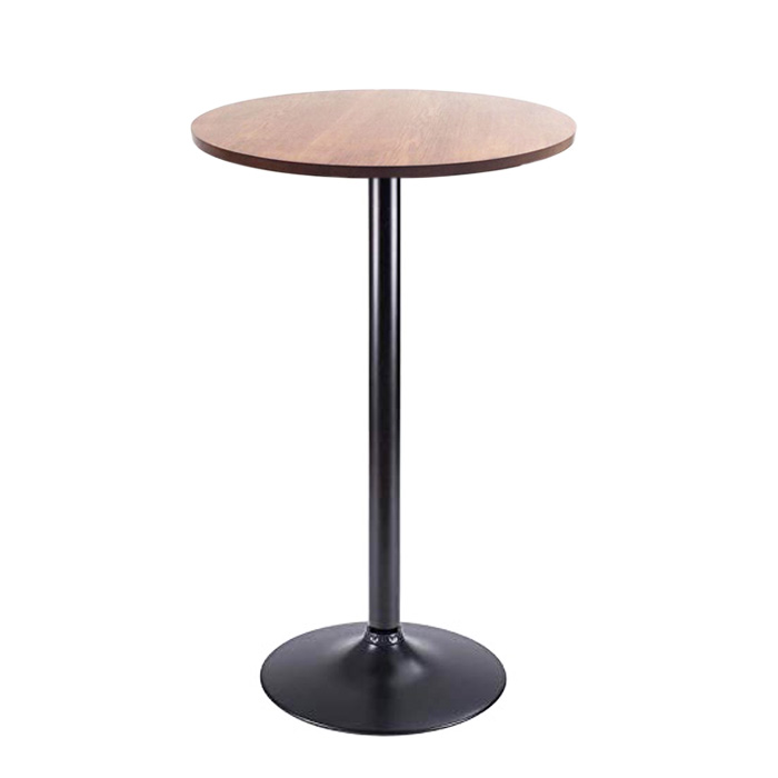Bàn bar cao 1m1 mặt gỗ MDF tròn 60 cm hoặc Composite tròn 60 cm TB1528-06W chân thép sơn tĩnh điện đen cao cấp sang trọng hiện đại dùng được cho cả không gian ngoài trời HCM