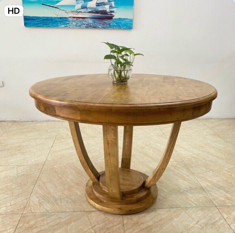 Bàn tròn Xuân Hè vàng 6 ghế