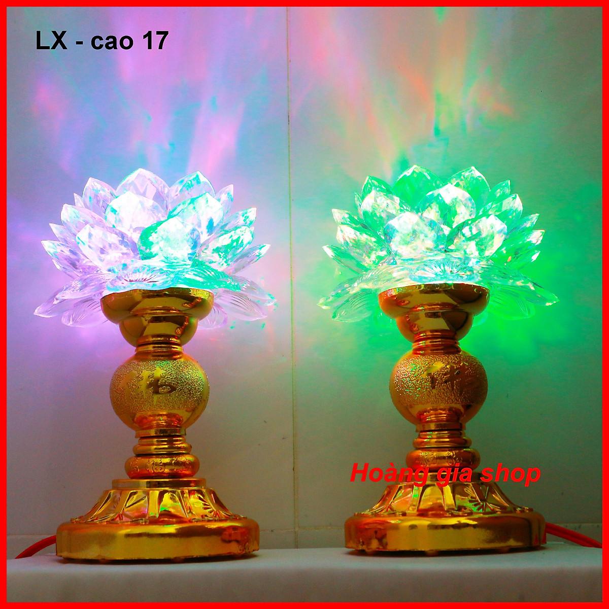 1 Bộ 02 đèn thờ đổi 7 màu cao 17cm dùng điện cao cấp đèn thờ quan âm bồ tát,đèn bàn thờ,đèn thờ led