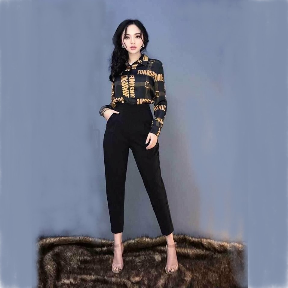 Quần tây công sở cạp chun lưng cao ZARA011