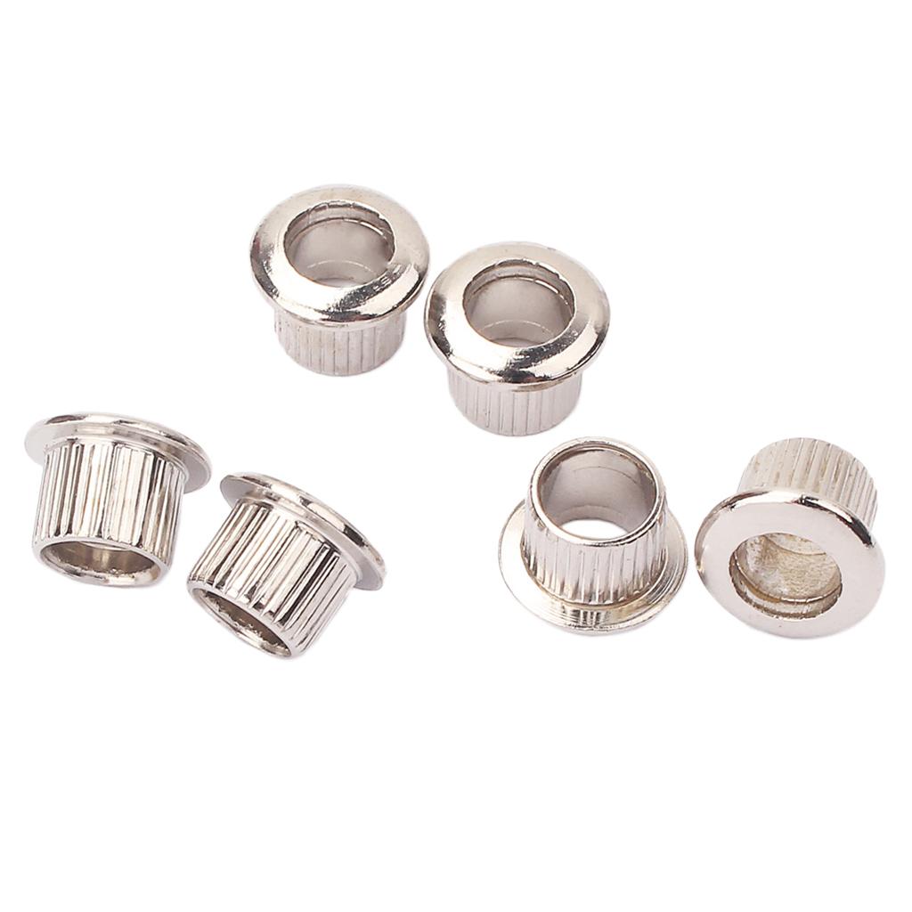 Sunnimix 6 Chiếc Đàn Guitar Bushings Máy Đầu Chỉnh Chốt Khóa Bushings Chuyển Đổi Adapter Ferrules Mạ Niken 8 Mm