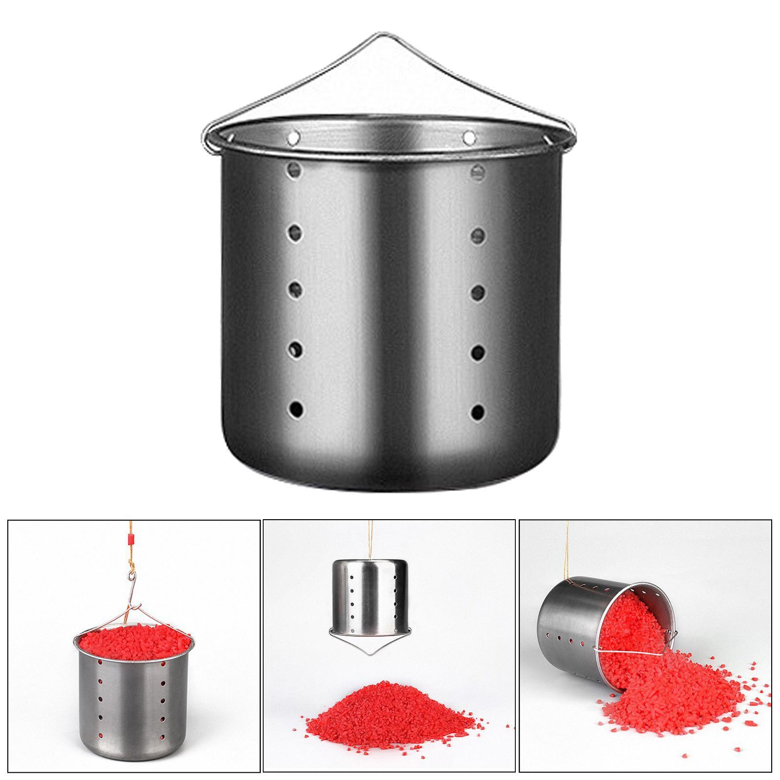 Stainless Steel Fishing Bait Trap Cage Feeder Basket Holder Tackles