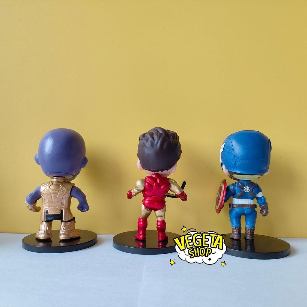 Mô hình Avengers Marvel - Thanos Captain America Iron Man Spider man Hawkeye Black Widow Góa phụ đen - Cao 8~11cm