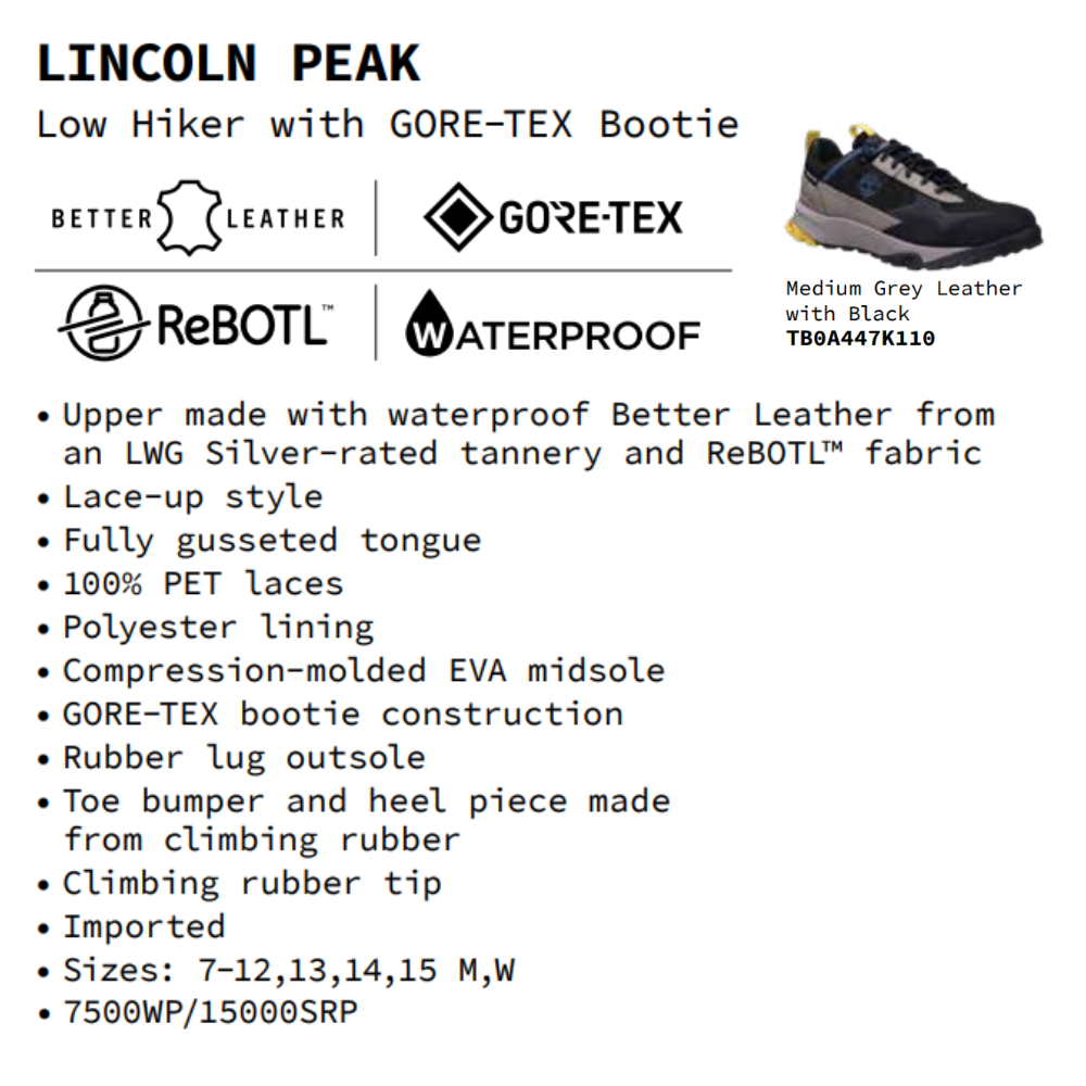 Timberland Giày Thể Thao Nam Leo Núi Lincoln Peak Low GTX TB0A447K8W