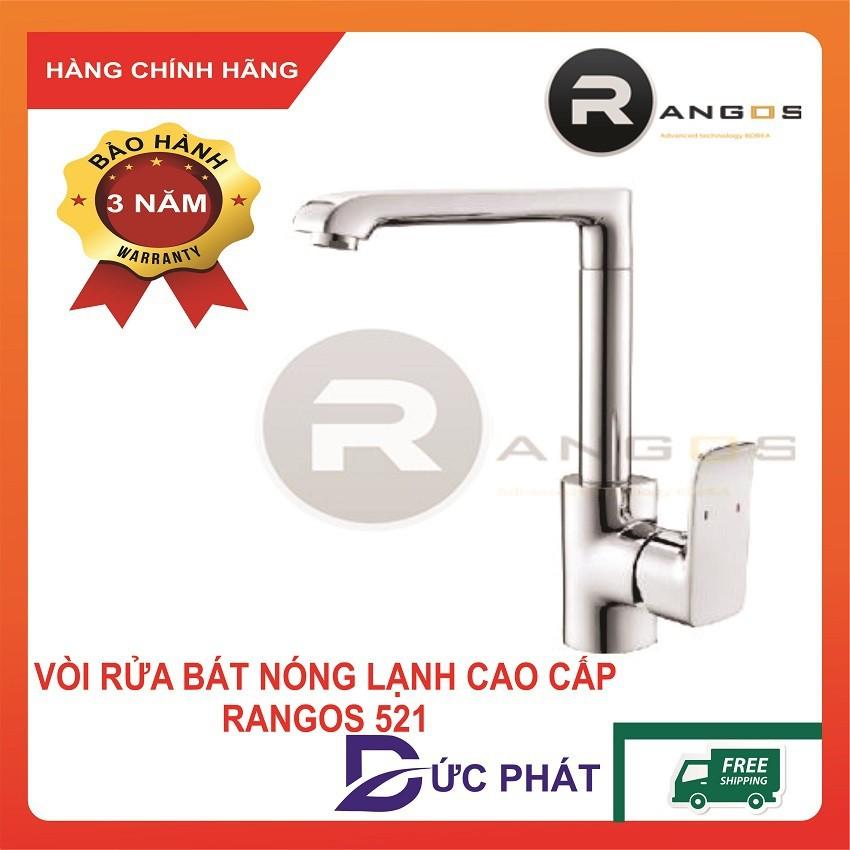 Vòi rửa bát nóng lạnh Rangos RG-521, vòi rửa bát cắm chậu hàng đồng mạ crom hàng cao cấp