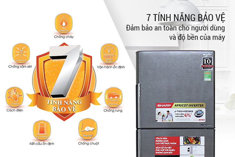 Tủ lạnh Sharp Inverter 315 lít SJ-X346E-DS
